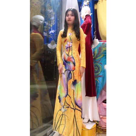 🌻SALE 2 MẪU ÁO DÀI LUA 3D MAY SẴN CHI 151K 1 áo may sẵn