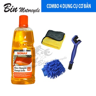 COMBO NƯỚC RỬA XE - DUNG DỊCH RỬA XE SONAX, DỤNG CỤ CƠ BẢN RỬA MỌI LOẠI XE