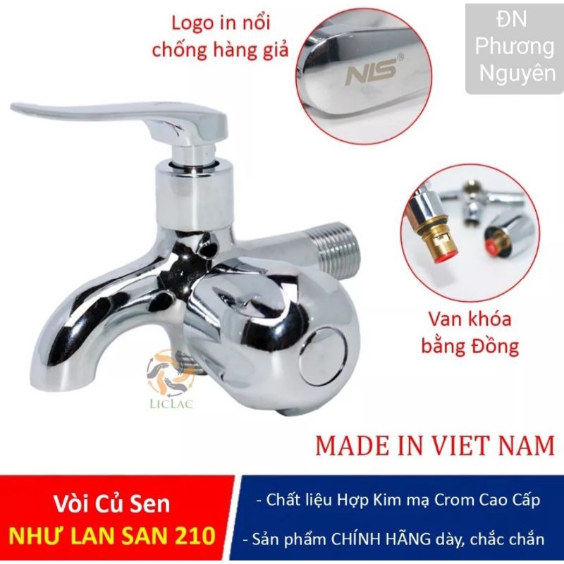 Vòi củ sen nhà tắm cao cấp thương hiệu NLS xi bóng, bảo hành 1 năm