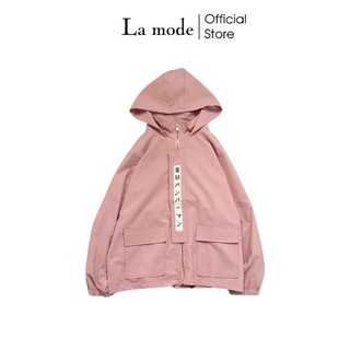 Áo Khoác Dù Gió 2 Lớp Unisex Nam Nữ Oversize Viền Chữ Tiếng Nhật - La mode