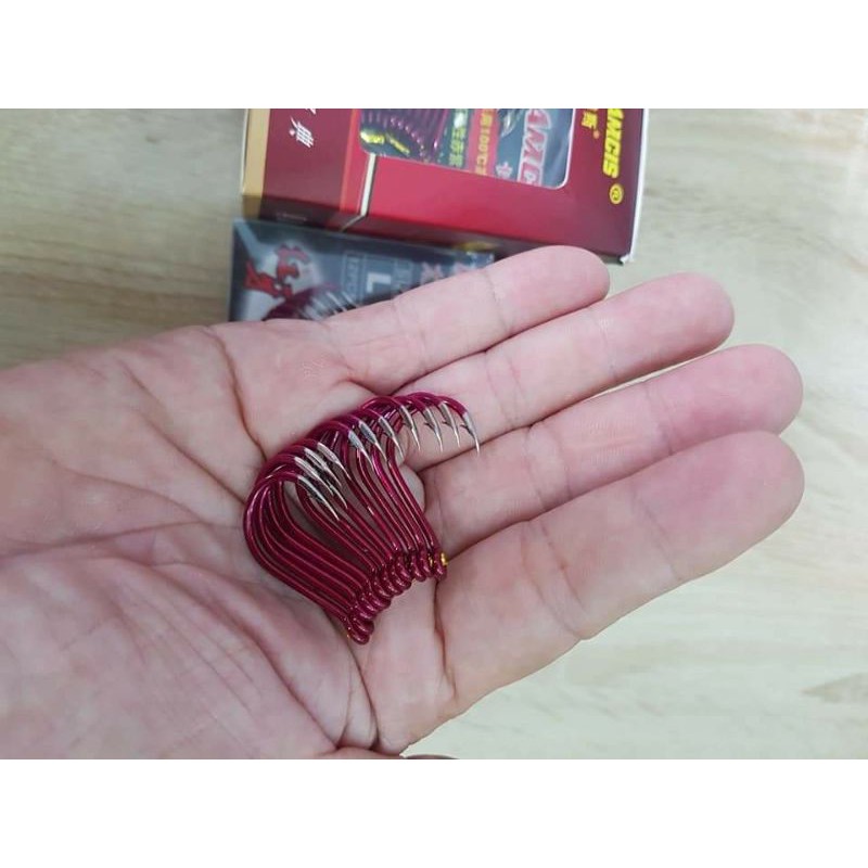 Combo 02 Túi Lưỡi Câu Komcamcis Octopus - Size L - Màu Đỏ