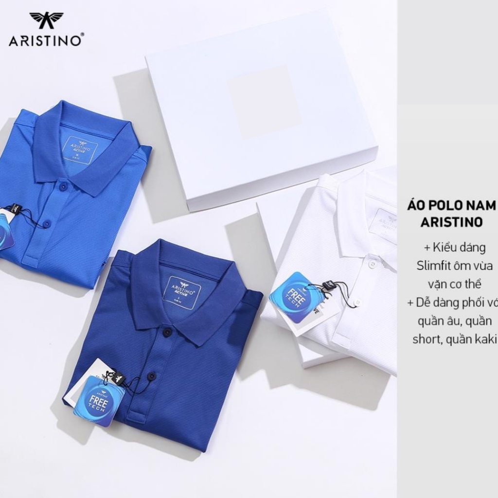 Áo thun nam tay ngắn ARISTINO chất liệu PE sợi rỗng nhanh khô hơn cotton gấp 2 lần dáng ôm - APS010S1