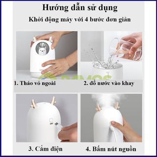 Máy xông tinh dầu phun sương hình gấu dễ thương