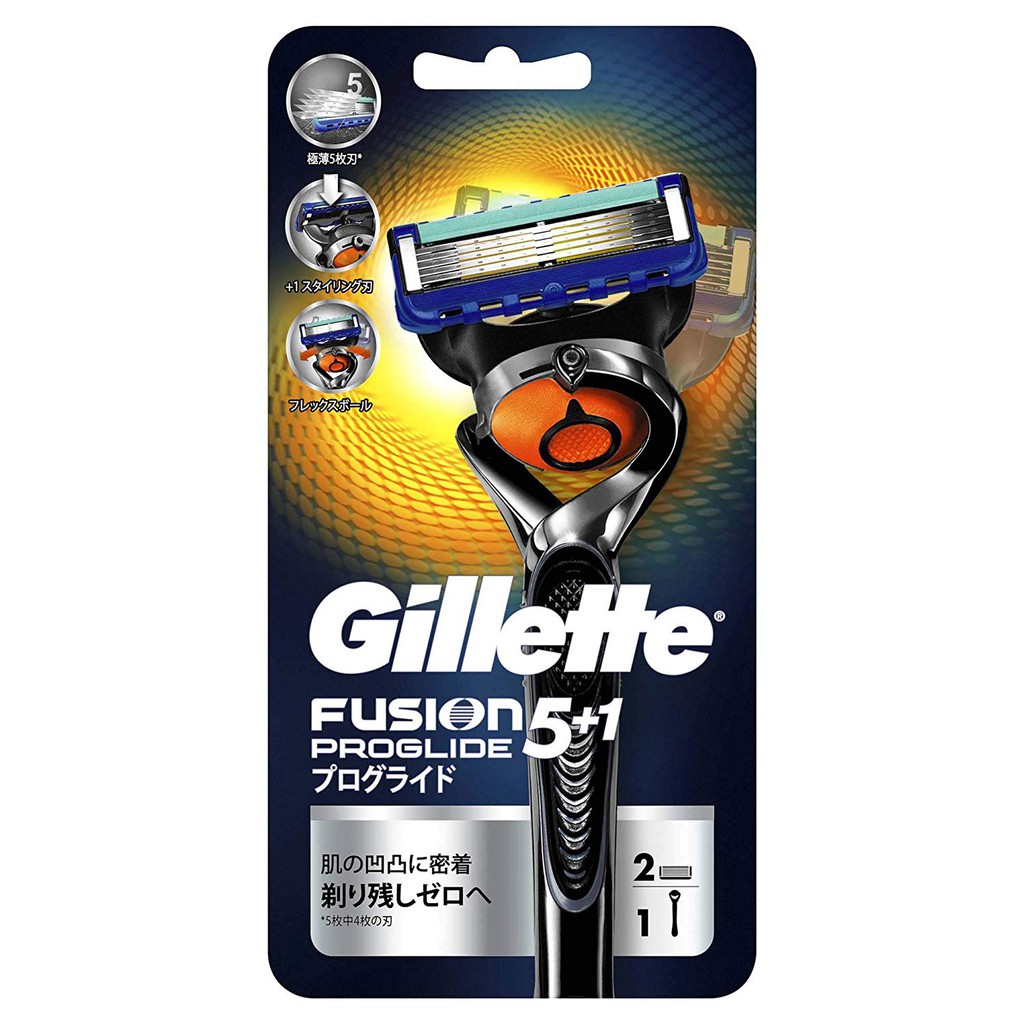 Dao cạo râu 5 lưỡi Gillette Fusion 5 + 1 Proglide Flexball Nhật (Set 2 đầu lưỡi thay thế)