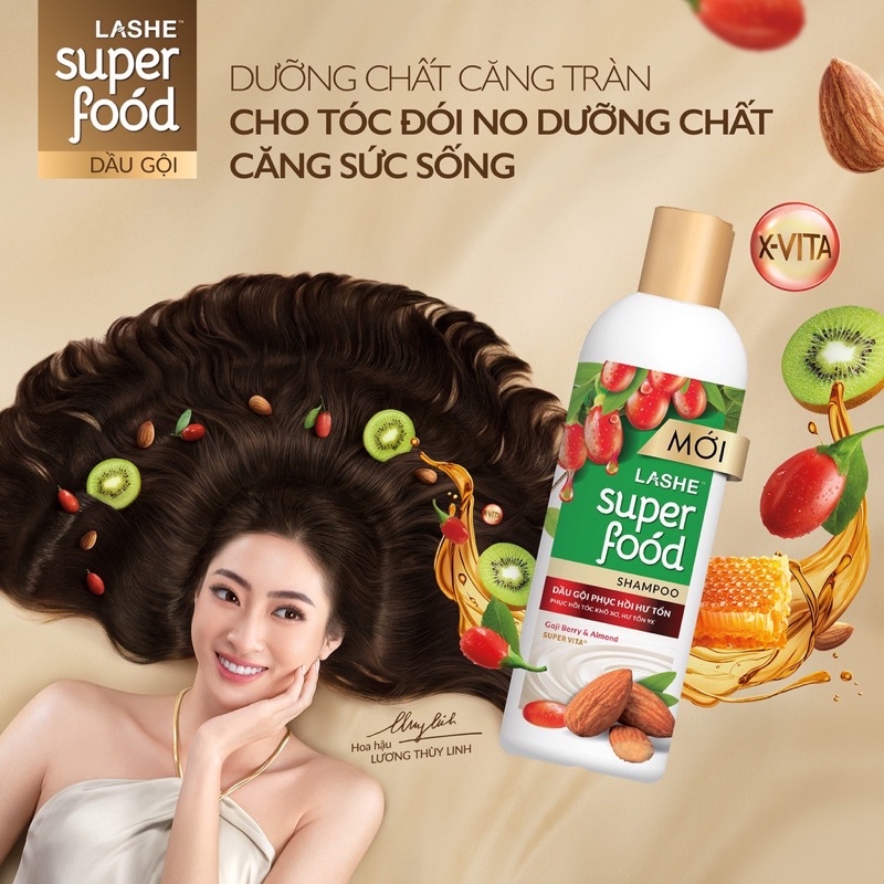 DẦU GỘI LASHE SUPERFOOD 150G PHỤC HỒI HƯ TỔN/ NGĂN GÃY RỤNG TÓC/ GỘI LASHE SUPER FOOD