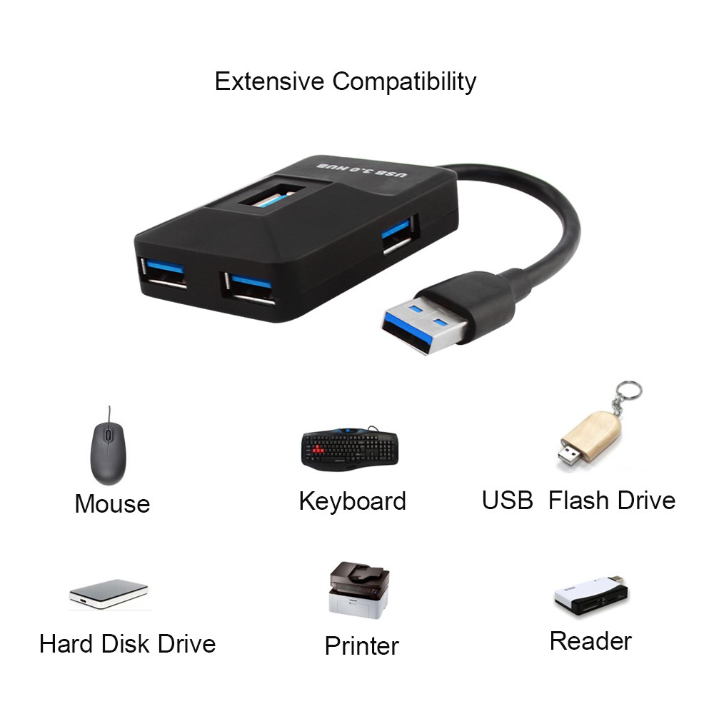 Bộ Chia 4 Cổng Usb 3.0 Dc 5v / 2a Cho Pc Điện Thoại