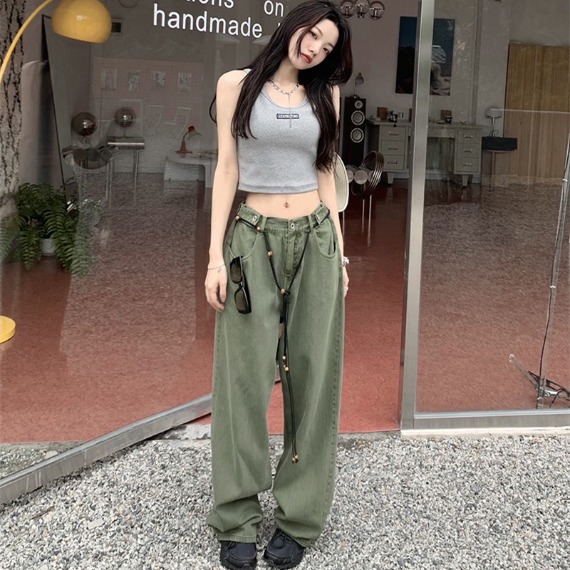 Quần Jean Nữ Lưng Cao Ống Rộng