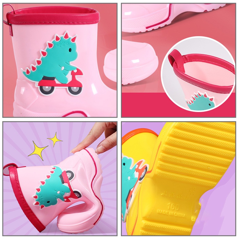 Giày bốt đi mua Amila giữ ấm bằng PVC đáng yêu cho trẻ em