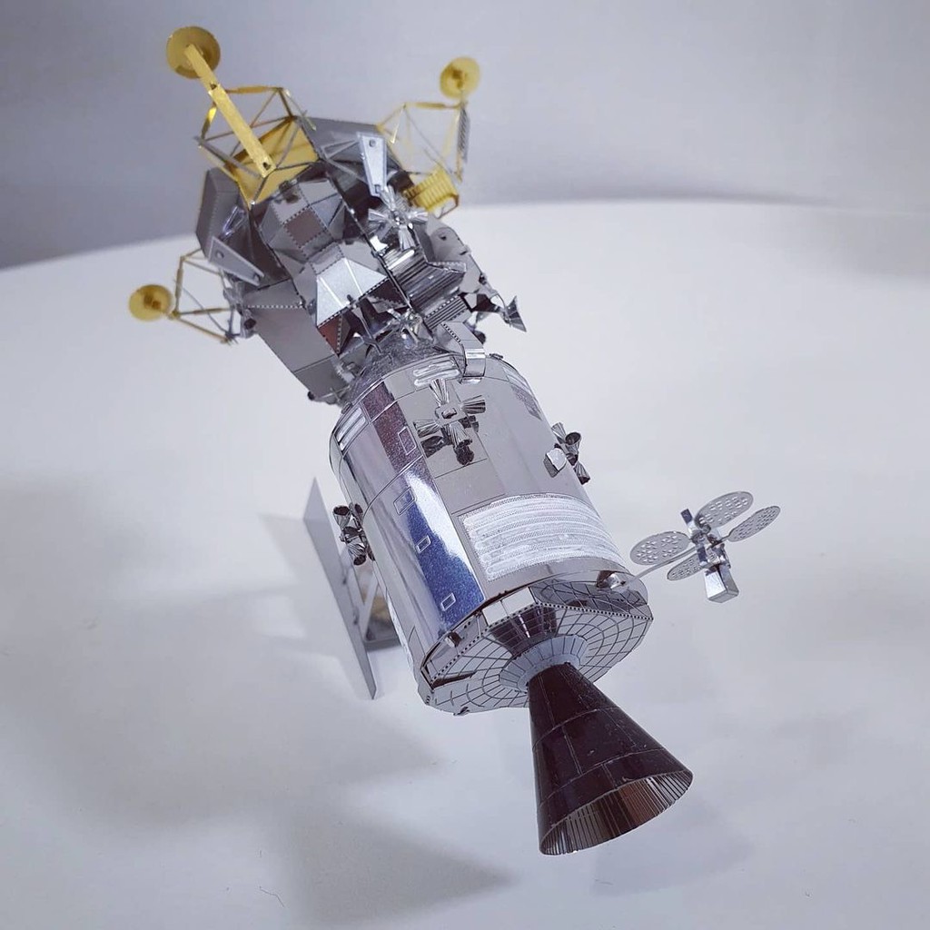 Mô hình 3D kim loại Module phi thuyền Apollo 11 con tàu đầu tiên lên mặt trăng 1969, Mô hình lắp ráp 3D thép - Chưa Lắp