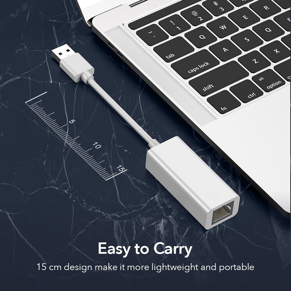 Bộ chuyển đổi ESR cổng internet USB 2.0 sang mạng RJ45 Lan cho Xiaomi Box máy tính chạy Windows 10 tốc độ 100Mbps