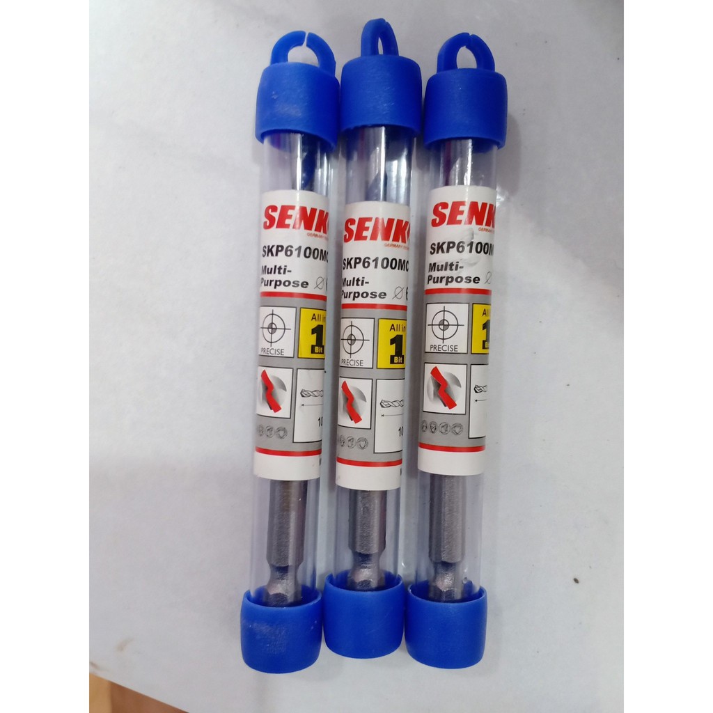 Mũi khoan đa năng chuôi lục giác 6 All in 1 - khoan sắt, gỗ, inox, kính, be tông, gạch men 6 /8/10/12mm SENKA