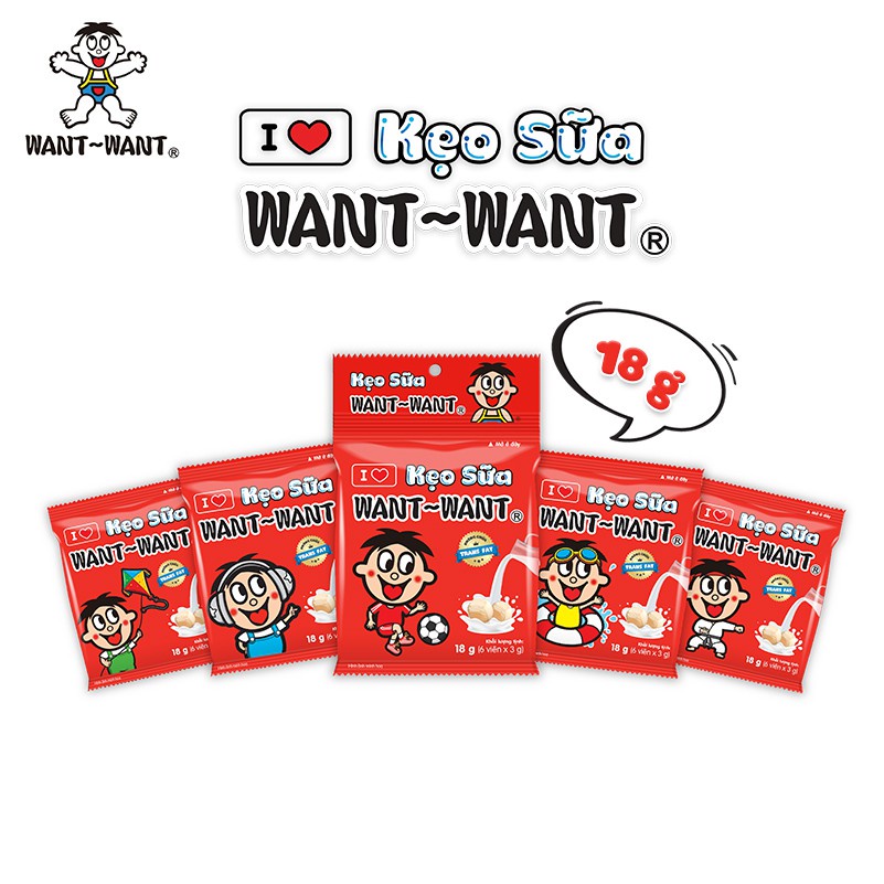 Kẹo Sữa WANT WANT 18g x 5 gói