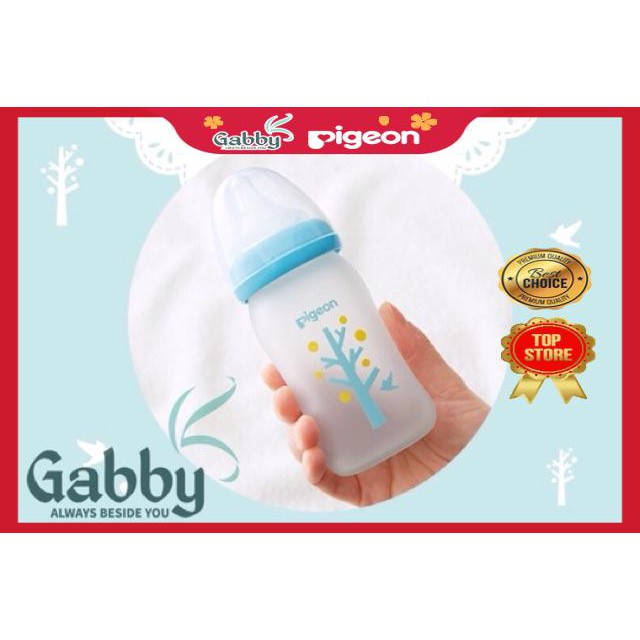 BÌNH PIGEON NỘI ĐỊA NHẬT THỦY TINH PHỦ SILICON 160ML 240ML