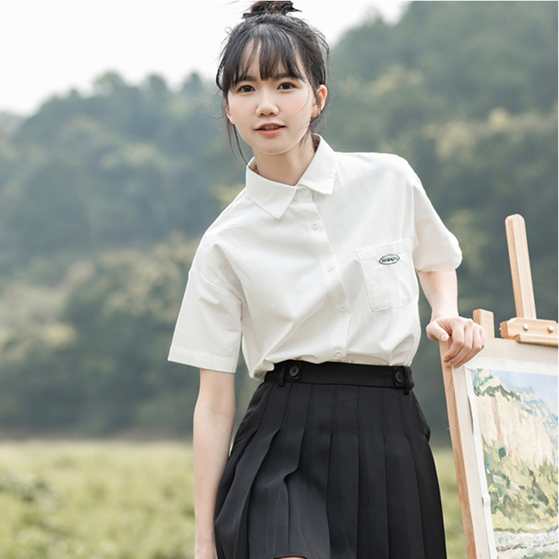 Áo Sơ Mi Unisex Ngắn Tay Phối Túi Ngực Form Dáng Rộng Thời Trang Sugal SO MI NU 017