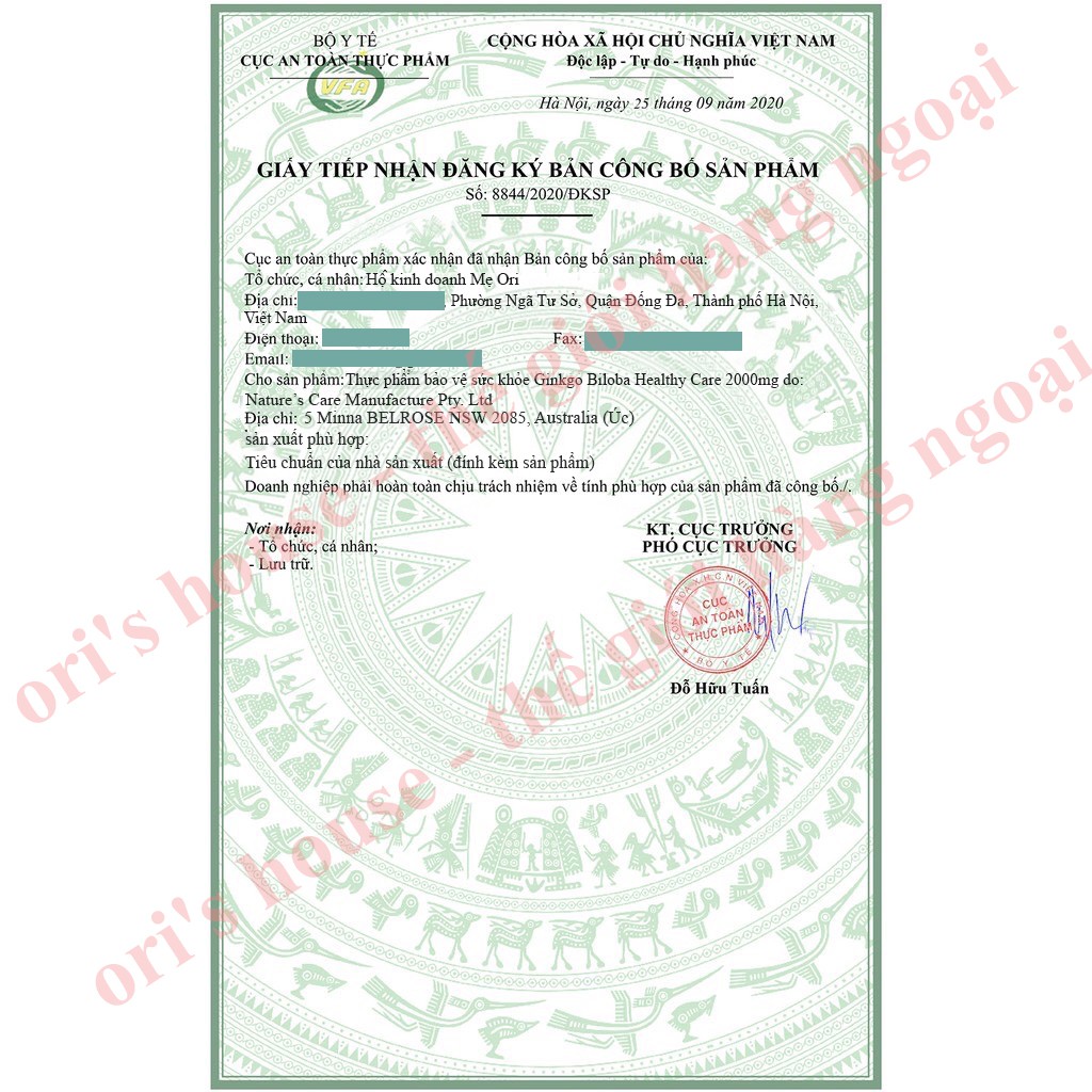 Viên uống bổ não Ginkgo Biloba Healthy Care 2000mg 100v - Úc
