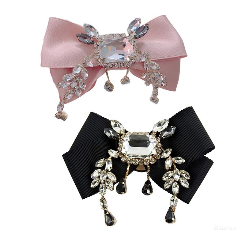 XIXI Kẹp Tóc Hình Nơ Lớn Bằng Pha Lê Cho Nữ