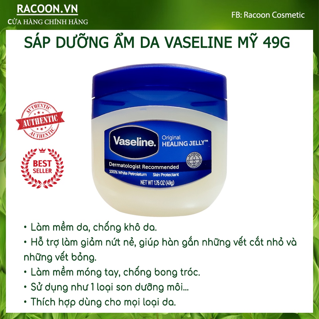 Sáp dưỡng ẩm đa năng VASELINE 100% Pure Petroleum Jelly Original Mỹ 49g