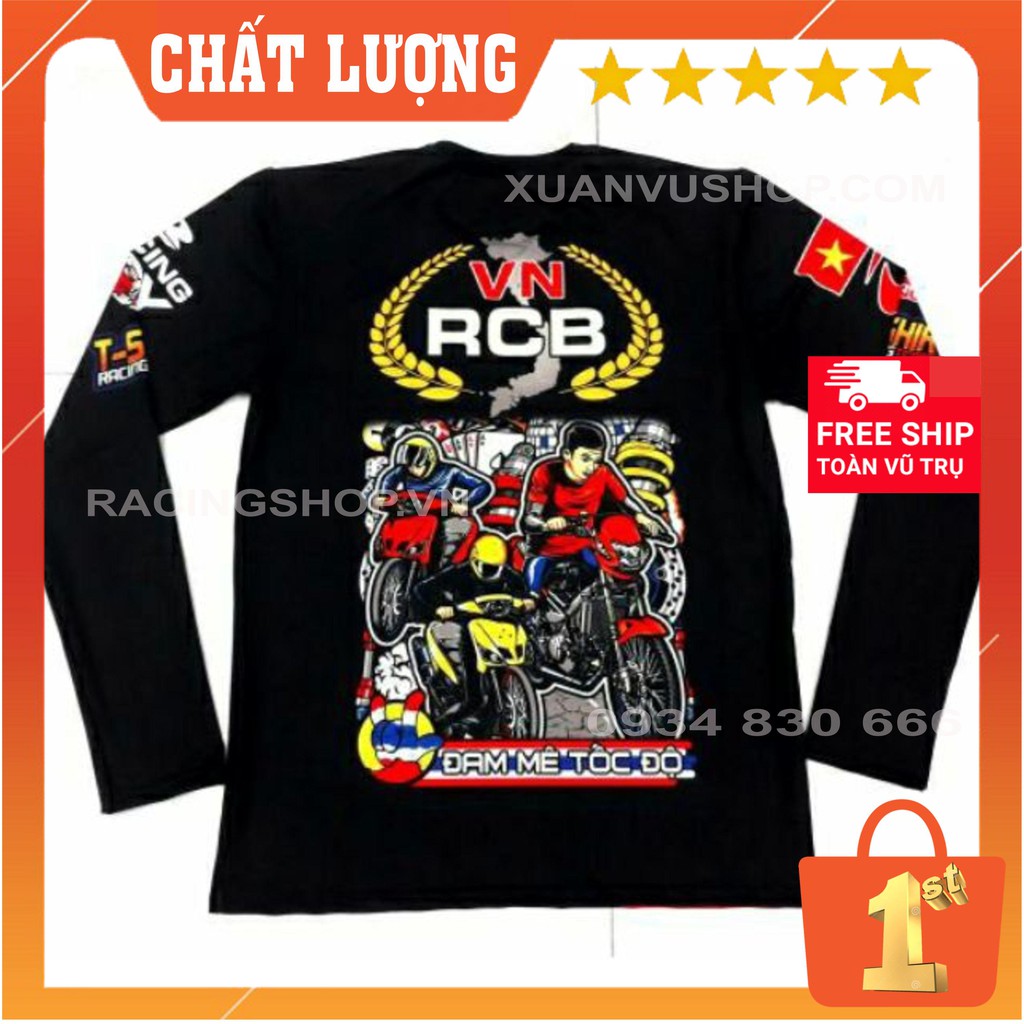 [ Áo Tem Xe ] Áo Thun VN RCB Dài Tay T-Shirt Racing Team - Bảo Hành Bung Tróc Vĩnh Viễn