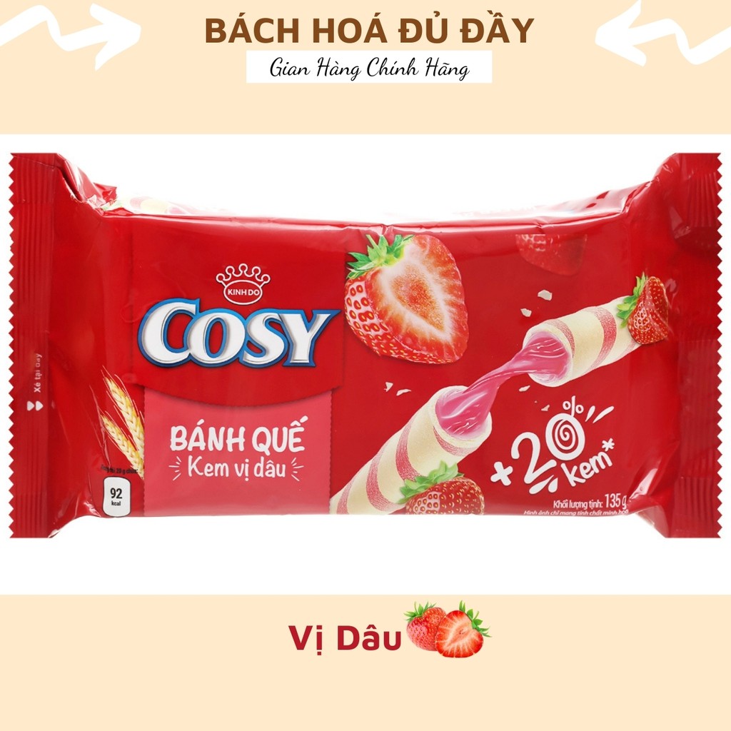 Bánh Quế Cosy nhân ngập tràn vị Socola, Dâu , Cam và Lá Dứa