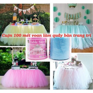 Cuộn voan làm khăn quây bàn dài 100m