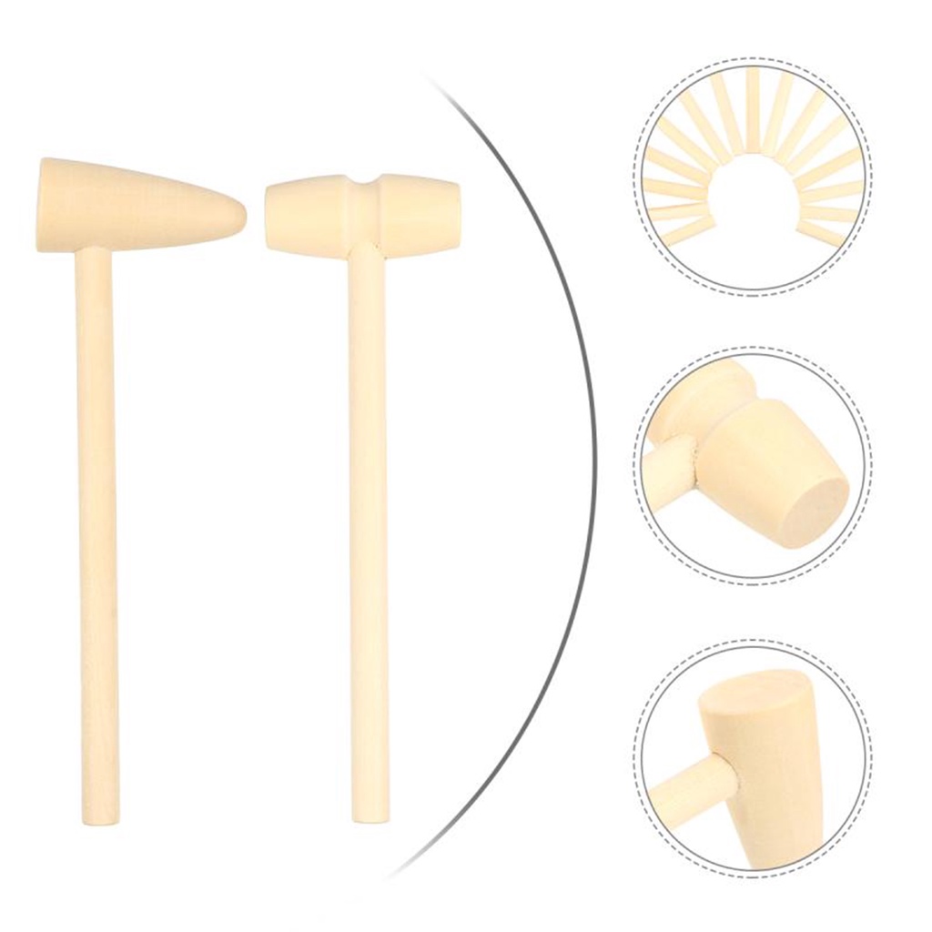 Set 10 Búa Gỗ Tự Nhiên Mini Đa Năng