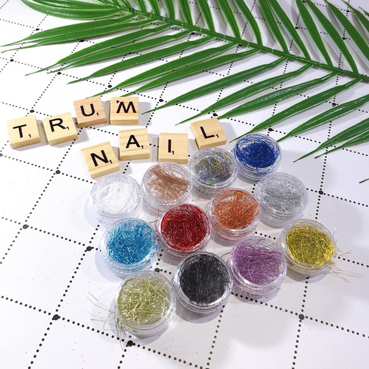 Set 12 Sợi Nhũ Kim Tuyến Trang Trí Móng Tay - Vani Store
