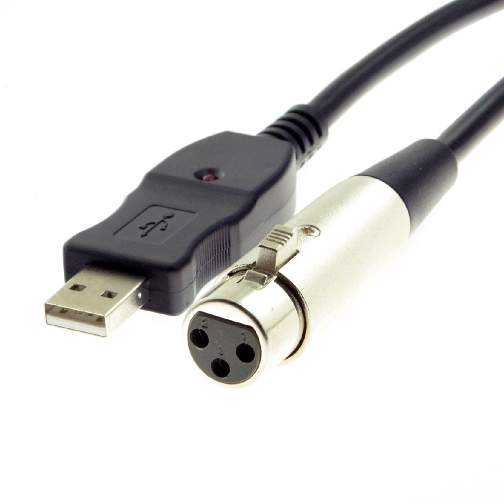 Cáp liên kết âm thanh micro đầu cắm USB - ổ cắm XLR 3 pin 3m