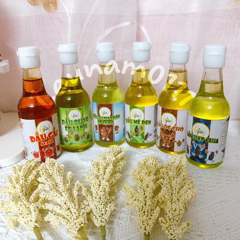 Dầu gấc/chia/mè đen/óc chó/hạnh nhân/olive SupperGreen ăn dặm cho bé date 2023
