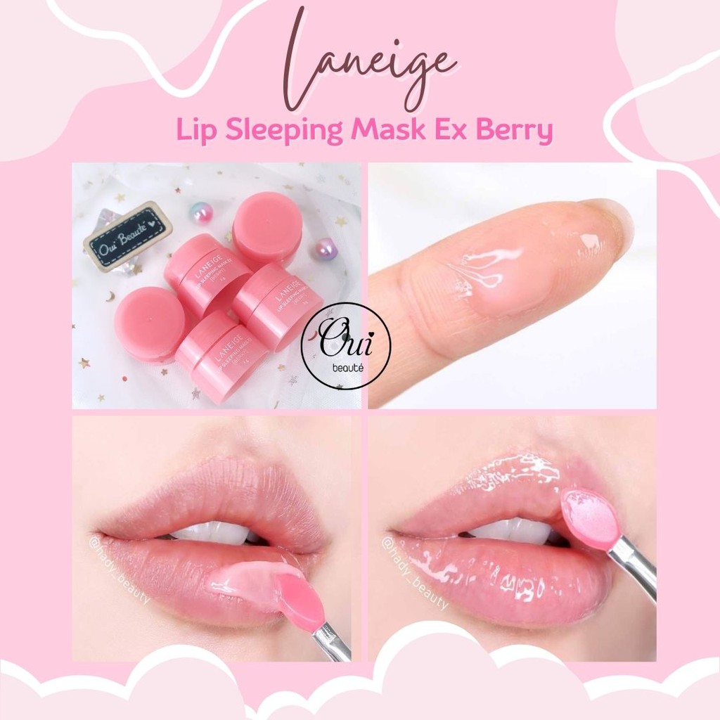 Mặt nạ ngủ môi Laneige Lip Sleeping Mask Ex Berry, Son dưỡng ẩm, làm hồng, giảm thâm môi 3g Ouibeaute