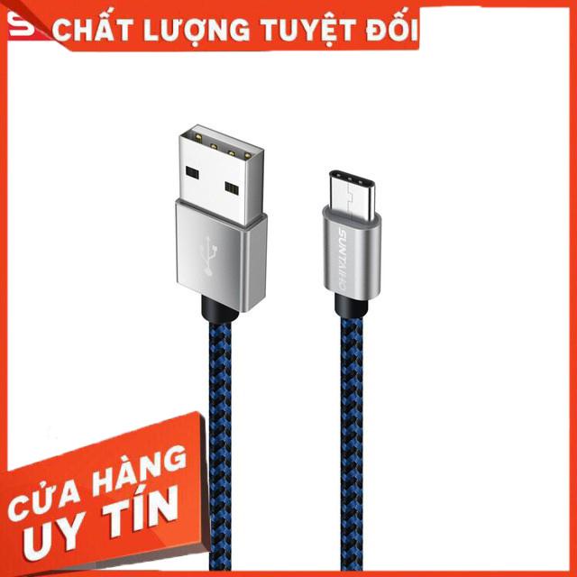Cáp Sạc Type C SunTaiHo 0.8m Dây Dù + Dây chống rối