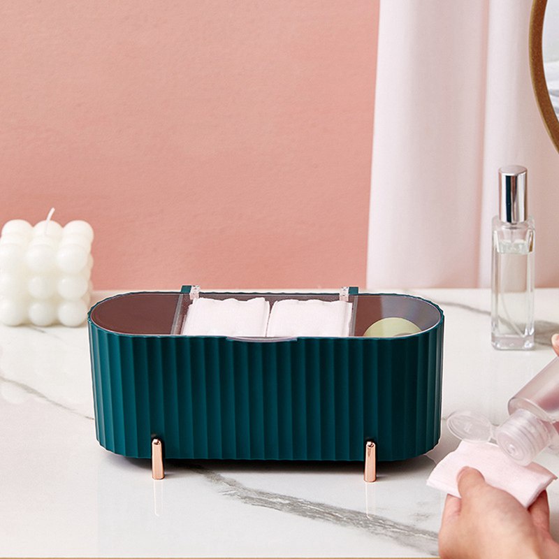 Cotton Makeup Remover Container With Convenient Transparent Lid