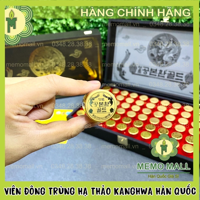 VIÊN ĐÔNG TRÙNG HẠ THẢO KANGHWA HỘP GỖ ĐEN 60 VIÊN HÀN QUỐC