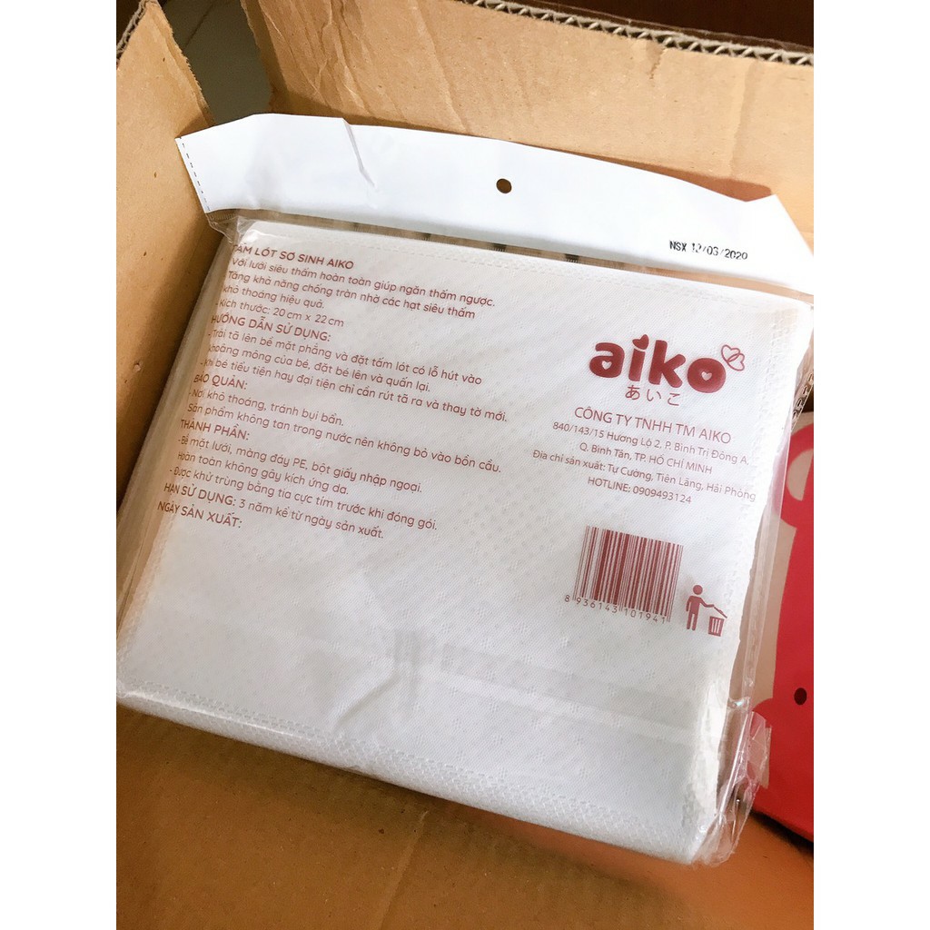 Miếng lót phân su sơ sinh cao cấp Aiko 30 miếng/gói