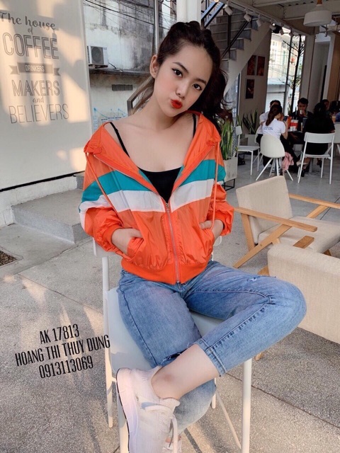 Áo khoác gió nữ 2 lớp có mũ AKHM02 | BigBuy360 - bigbuy360.vn