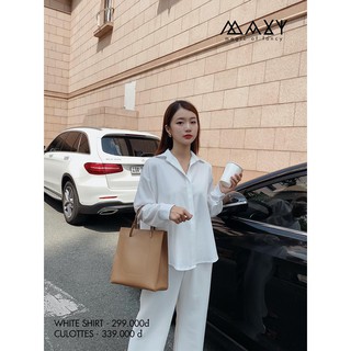 Áo sơ mi trắng form rộng white shirt Maxy Workshop