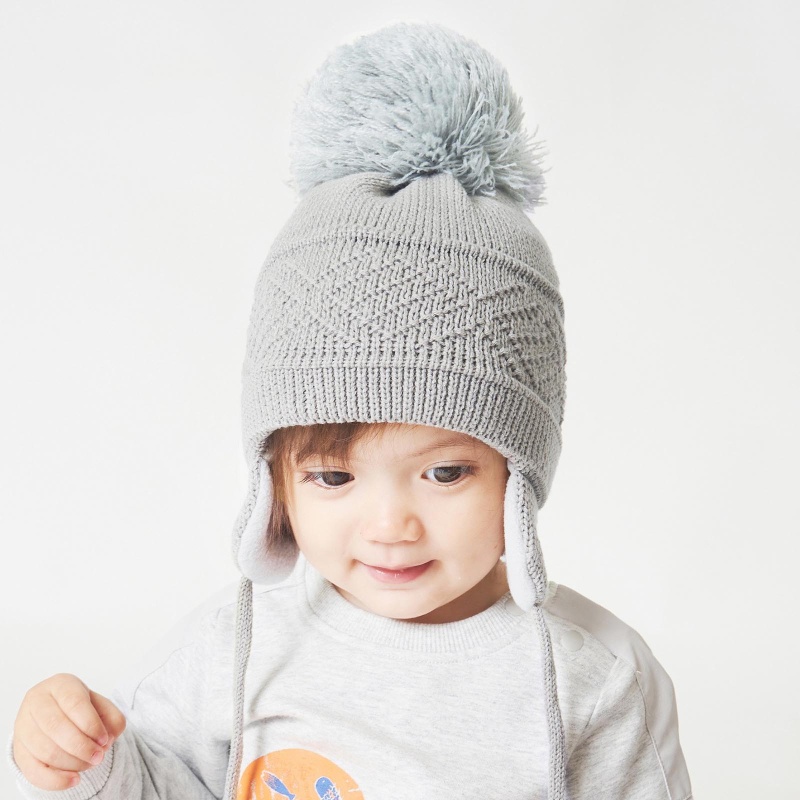 Mũ Beanie Dệt Kim Màu Sắc Trơn Giữ Ấm Mùa Đông Cho Bé