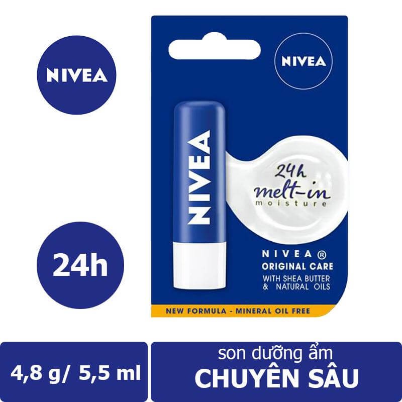 Son dưỡng môi mềm mịn Nivea Original Care 4.8g