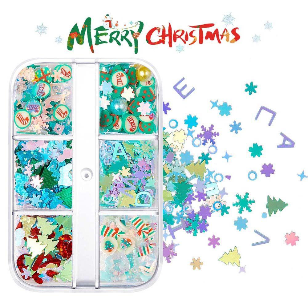 Miếng Đất Sét Mềm Hình Ông Già Noel Và Bông Tuyết Trang Trí Móng Tay Nghệ Thuật