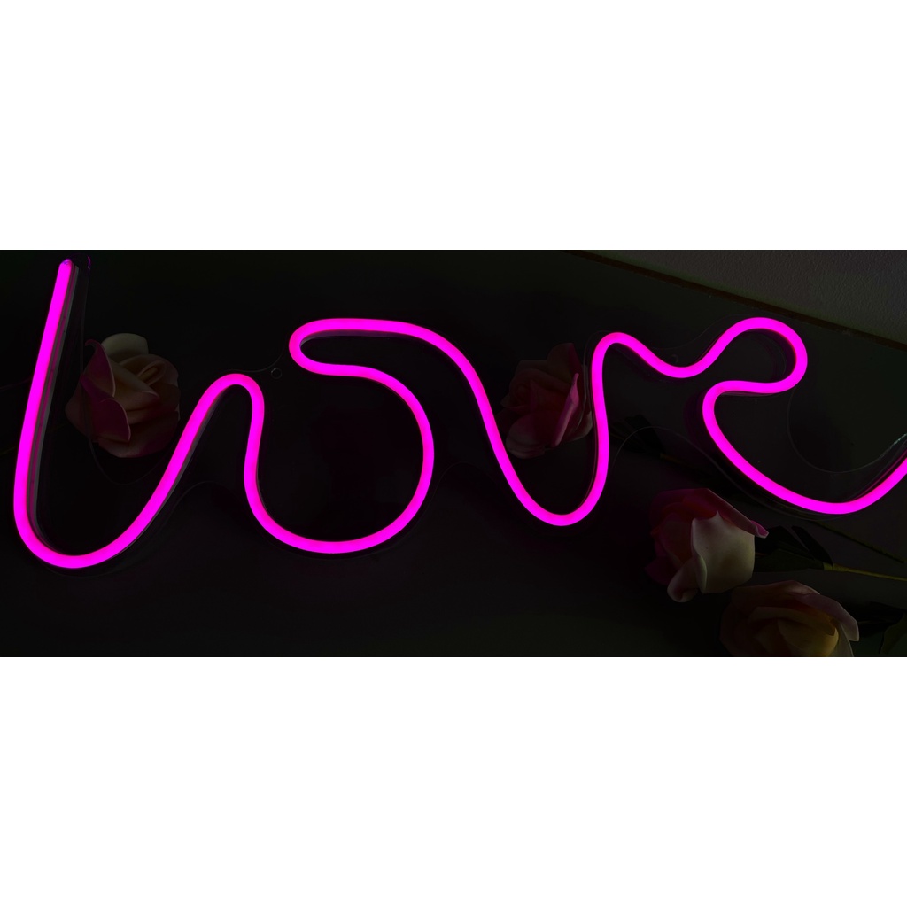 Đèn LED neon hình chữ LOVE quà tặng người yêu trang trí phòng ngủ dán tường