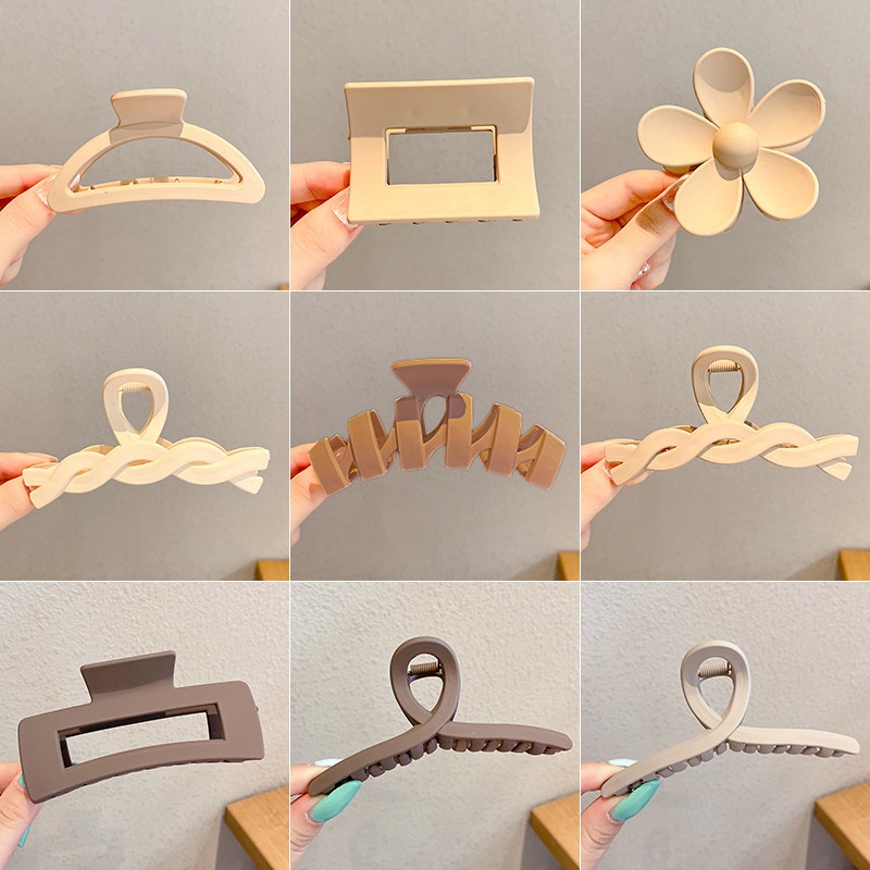 Bắc âu Kẹp Tóc Cá Mập Bằng Acrylic Màu Nâu Thời Trang Hàn Quốc Cho Nữ set kẹp tóc hàn quốc kẹp càng cua nơ kẹp tóc mái kẹp tóc càng cua cặp tóc kẹp nơ kẹp mái phụ kiện tóc