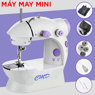 [ TẶNG 4 SUỐT CHỈ + KIM DỰ PHÒNG ] Máy May Mini Gia Đình Cầm Tay - Máy khâu dùng điện và dùng pin