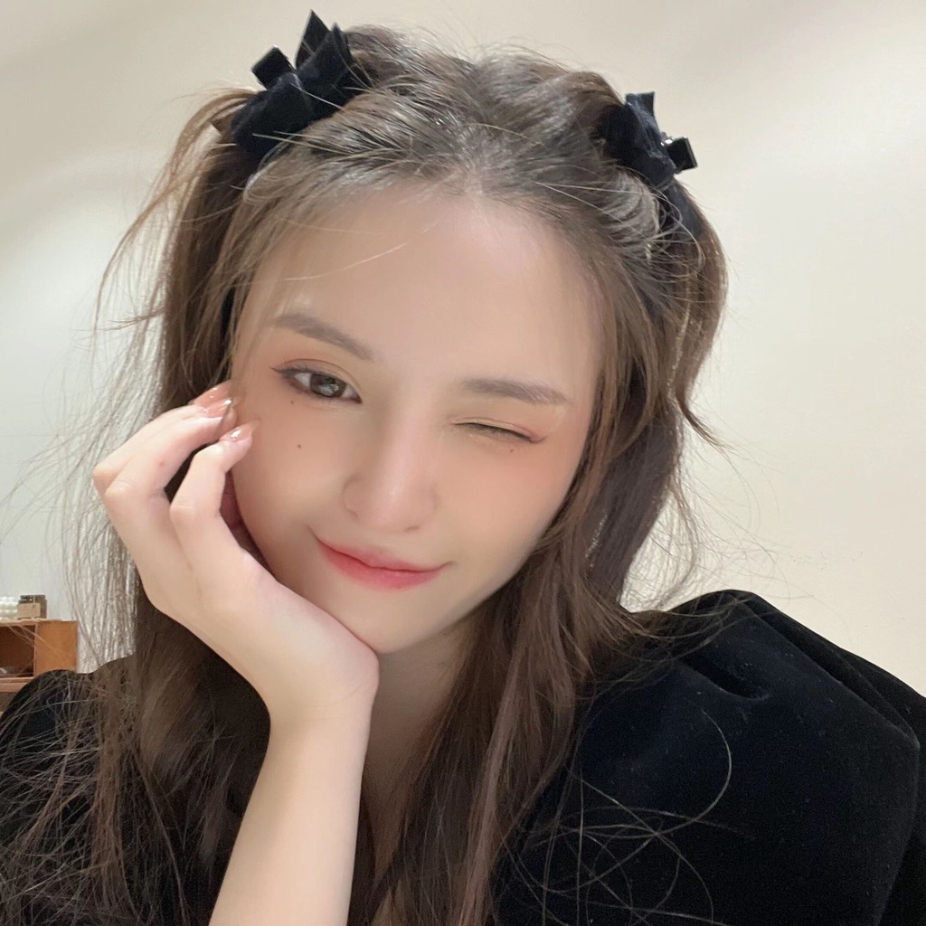 Kẹp Tóc Nhỏ Hình Nơ Nhung Phong Cách Thu Đông Mới 2022