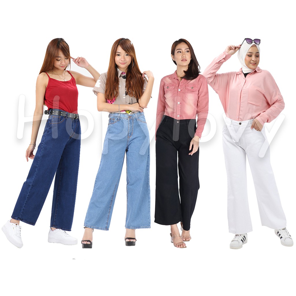 Quần jean ống rộng thời trang cá tính dành cho nữ