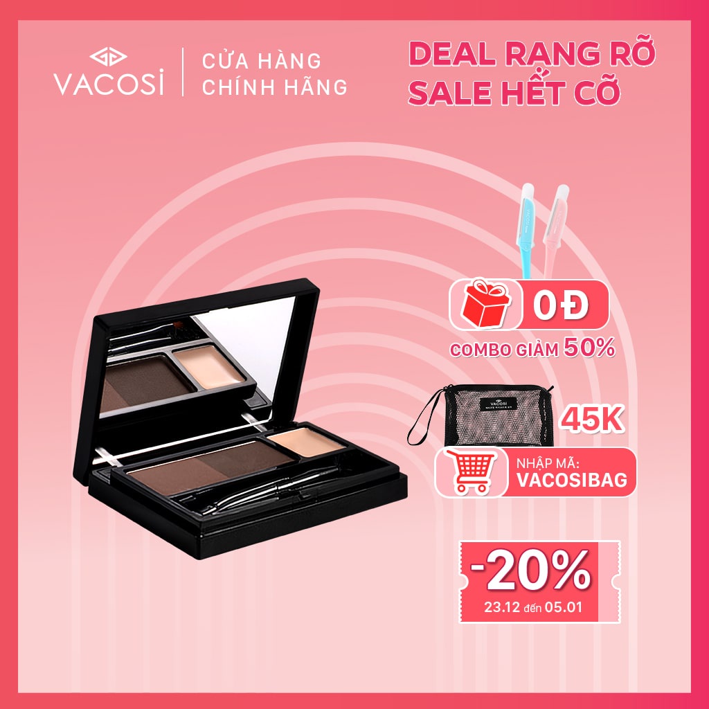 BỘ KIT VẼ MÀY: Bột Mày + Kem Che Khuyết Điểm -  VACOSI EYEBROW KIT POWDER + CONCEALER | BigBuy360 - bigbuy360.vn