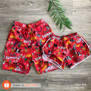 - Quần đôi đi biển chó Summer đỏ