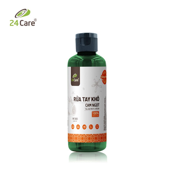Combo 2 Nước rửa tay khô tinh dầu Sả Chanh & Cam 24Care 100ML– diệt khuẩn 99,9% | BigBuy360 - bigbuy360.vn