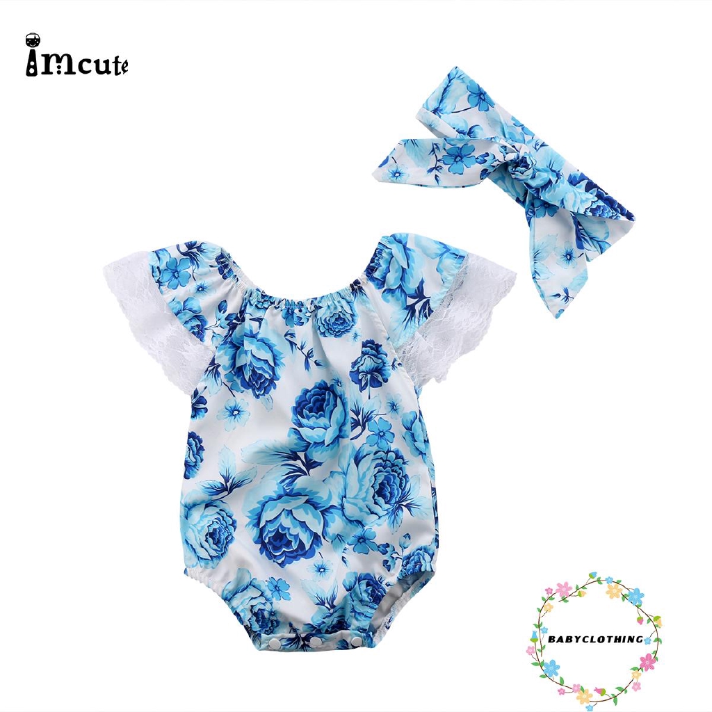 ღWSVღNew Kid Baby Girls Floral Lace Clothes Jumpsuit Romper Bodysuit Outfit Set