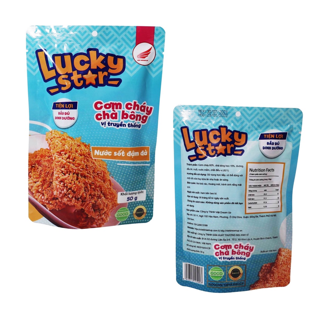 Cơm cháy chà bông vị (Truyền Thống-Cay-Phô Mai) Lucky Star 50g thơm ngon đậm vị nhiều dinh dưỡng | Đồ ăn vặt Nonglamfood