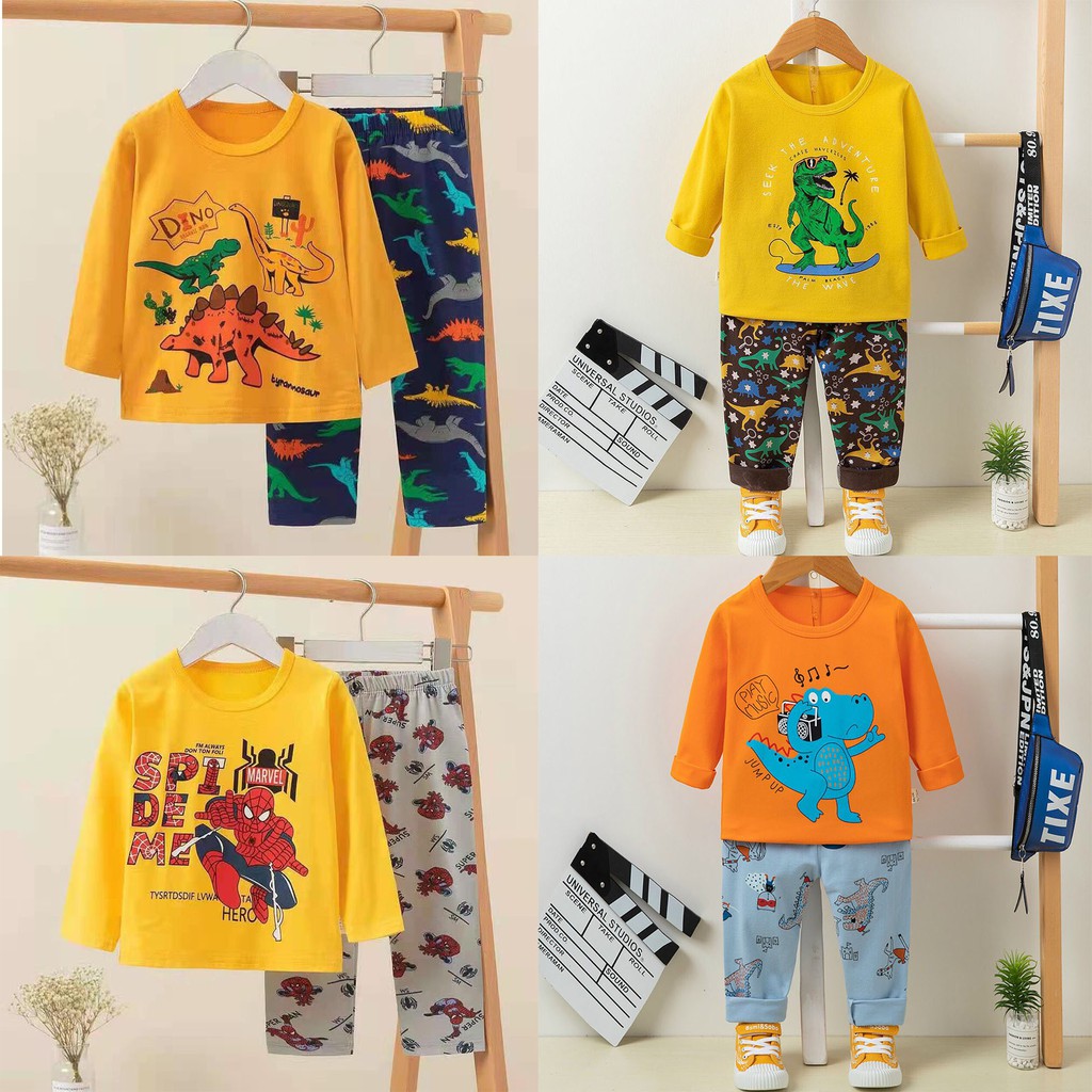 Bộ Quần Áo Dài Tay Thu Đông Cho Bé Trai - Bộ thu đông cho bé trai chất cotton mềm co dãn hình in đẹp