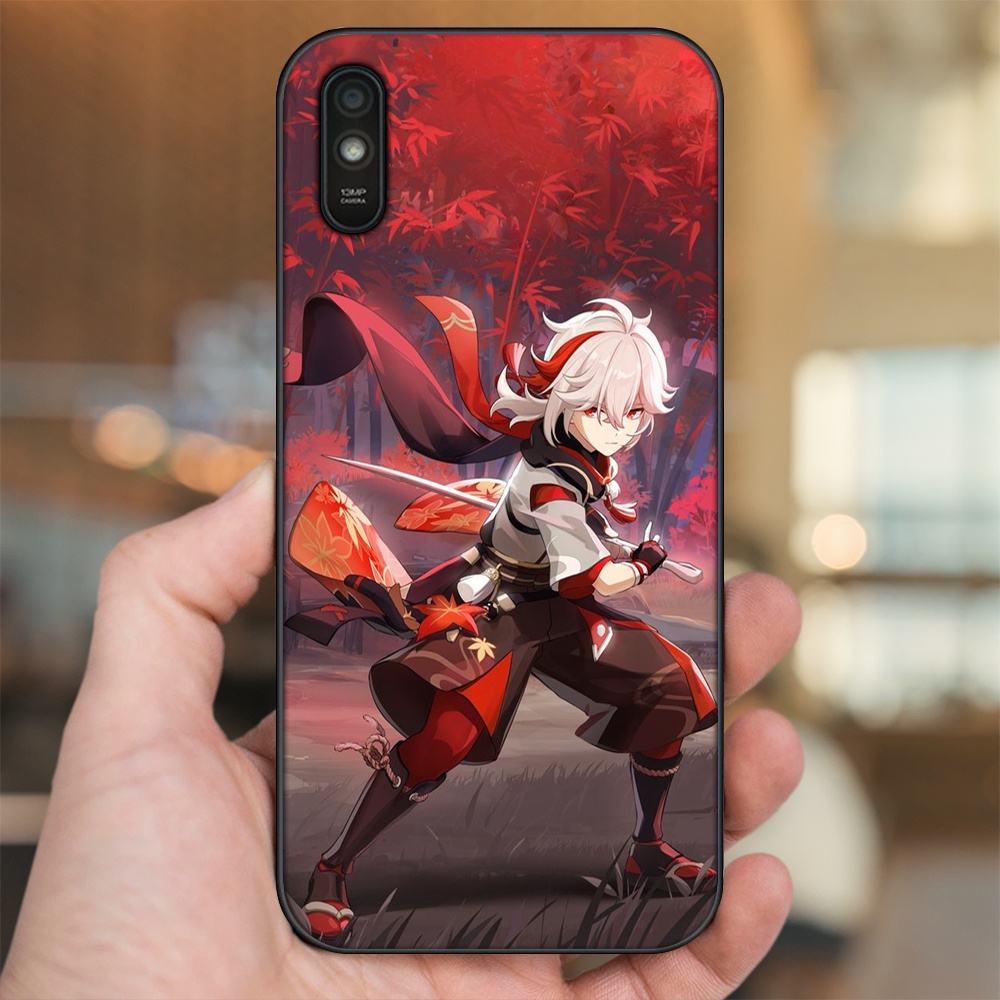 Ốp lưng Xiaomi Redmi 9A viền đen in hình Kazuha Genshin Impact
